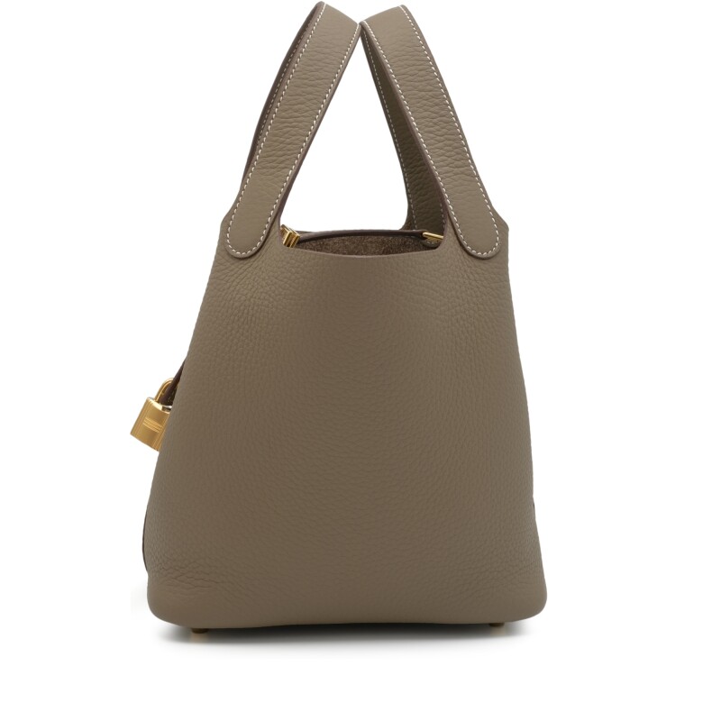 Hermès Etoupe Clemence Picotin Lock 18 Gold Hardware Hermès Etoupe Clemence Picotin Lock 18 Gold Hardware