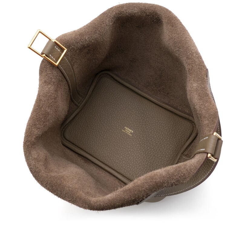 Hermès Etoupe Clemence Picotin Lock 18 Gold Hardware Hermès Etoupe Clemence Picotin Lock 18 Gold Hardware