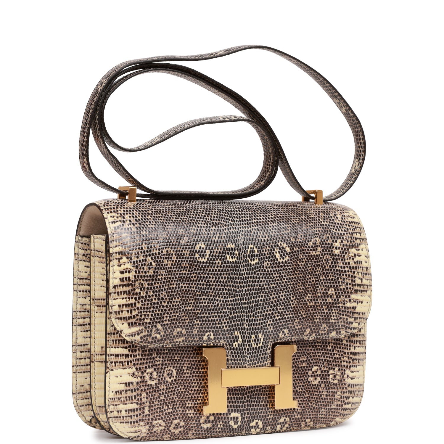 Hermès Mini Constance 18 Ombre Lizard Varanus Salvator Gold Hardware Hermès Mini Constance 18 Ombre Lizard Varanus Salvator Gold Hardware