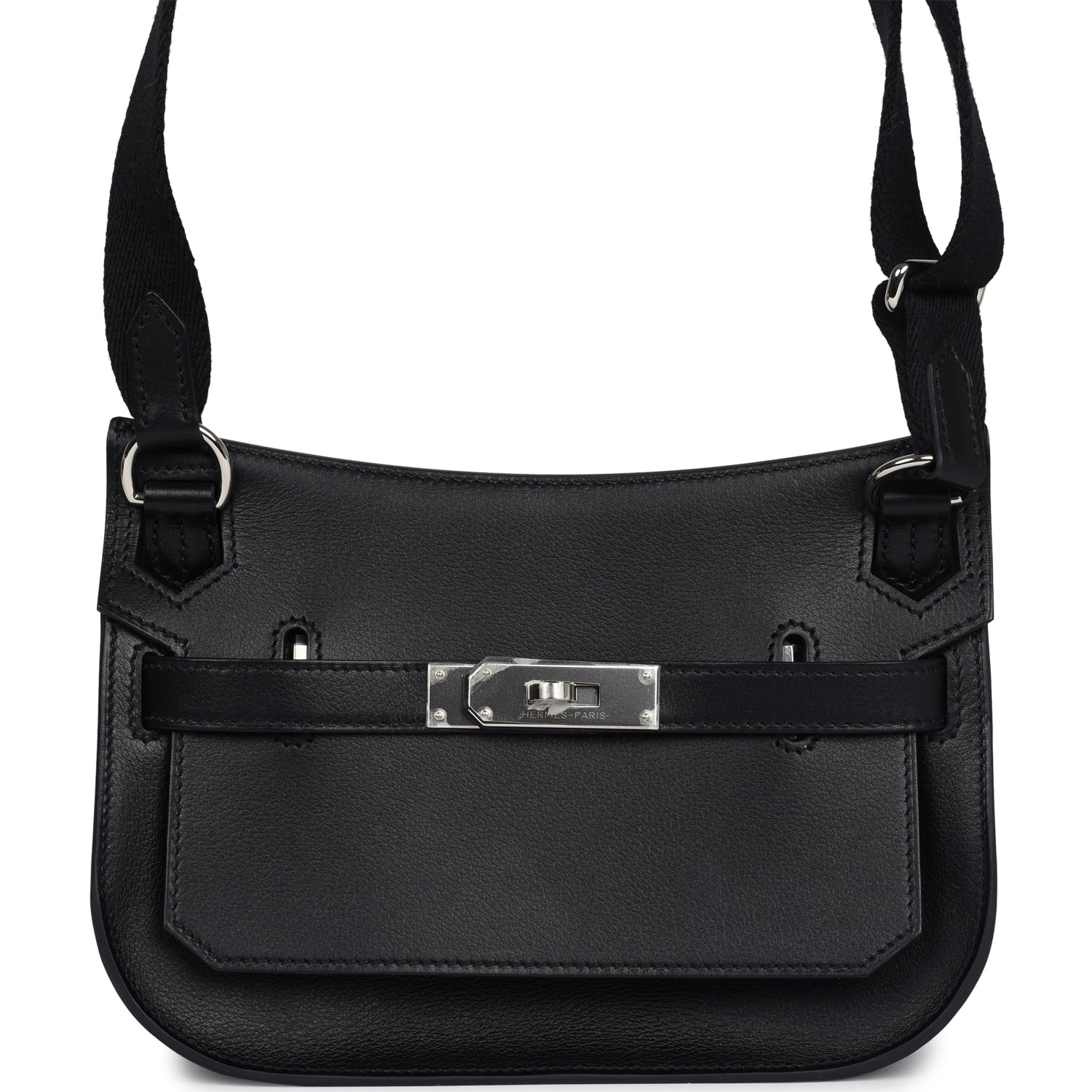 Hermès Jypsiere Mini Black Evercolor Palladium Hardware Hermès Jypsiere Mini Black Evercolor Palladium Hardware