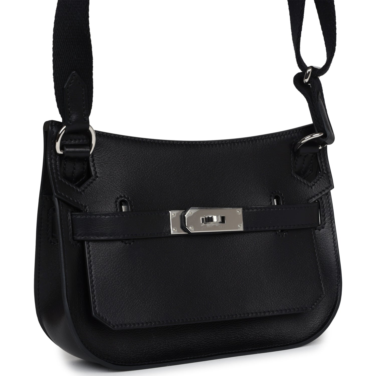 Hermès Jypsiere Mini Black Evercolor Palladium Hardware Hermès Jypsiere Mini Black Evercolor Palladium Hardware