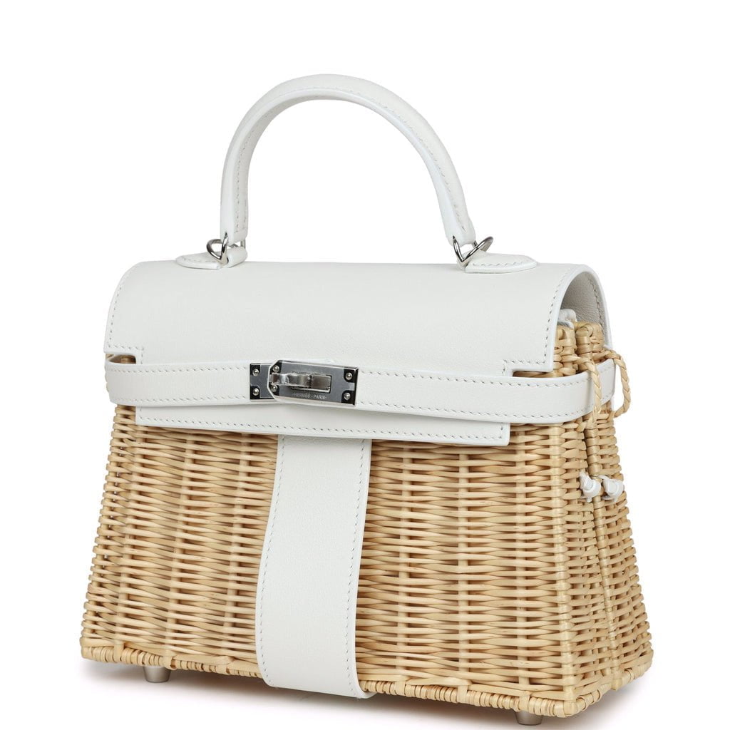 Hermès Mini Picnic Kelly 20 White Swift Palladium Hardware Hermès Mini Picnic Kelly 20 White Swift Palladium Hardware