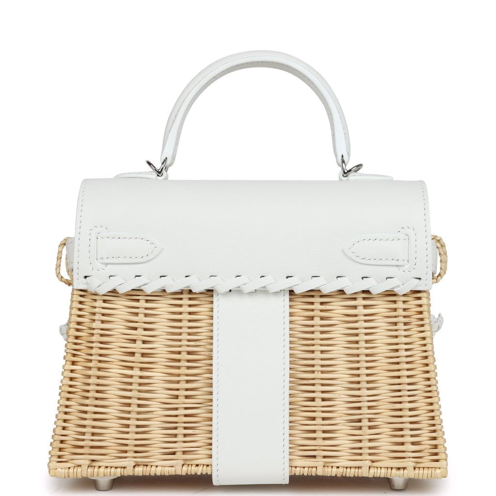 Hermès Mini Picnic Kelly 20 White Swift Palladium Hardware Hermès Mini Picnic Kelly 20 White Swift Palladium Hardware