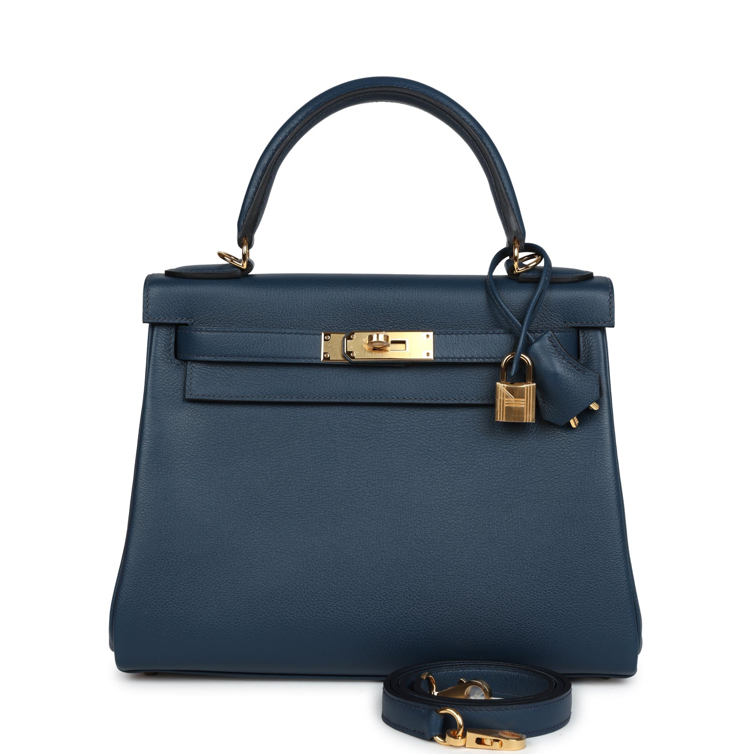 Hermès Kelly Retourne 28 Deep Bleu Evercolor Gold Hardware Hermès Kelly Retourne 28 Deep Bleu Evercolor Gold Hardware
