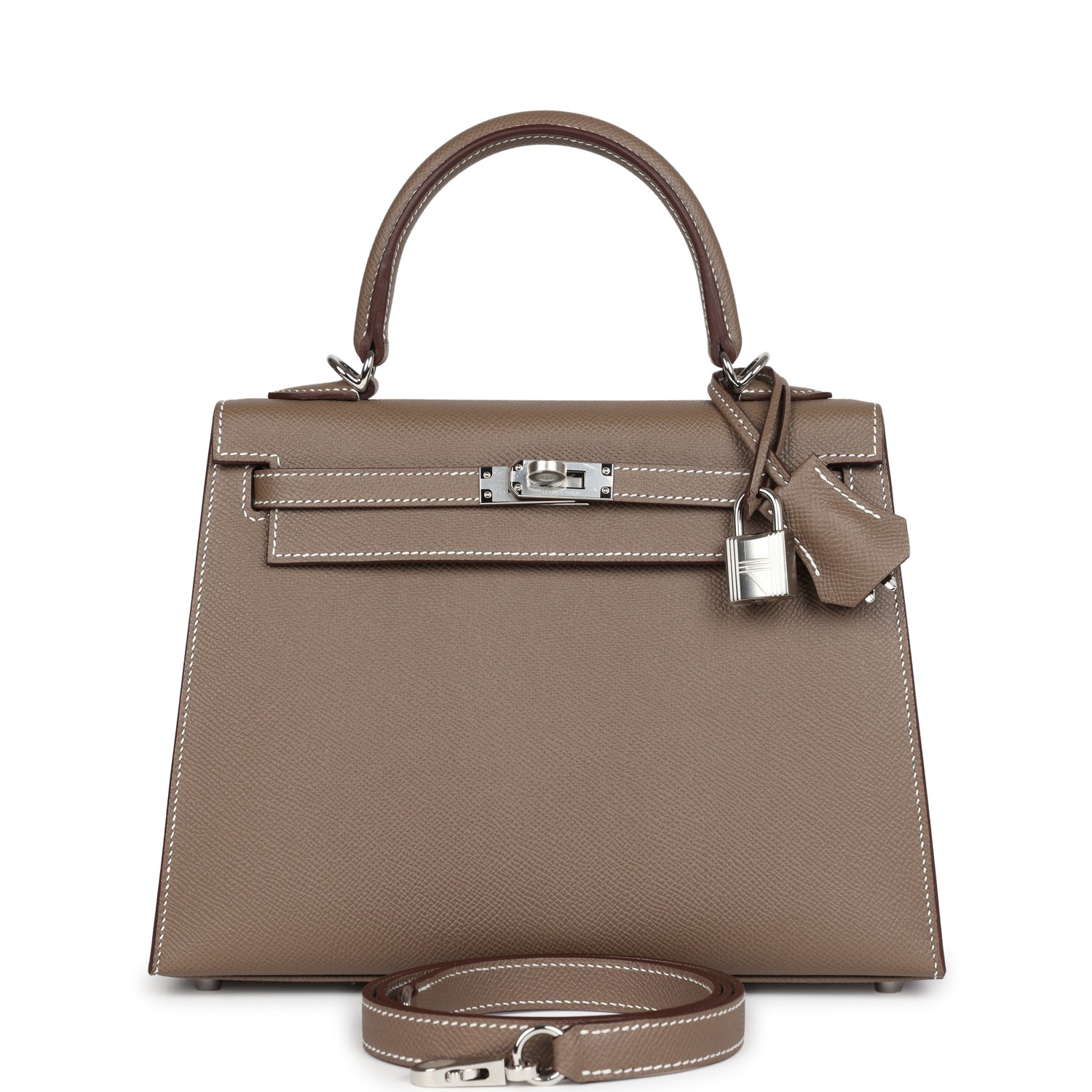 Hermès Kelly Sellier 25 Etoupe Epsom Palladium Hardware Hermès Kelly Sellier 25 Etoupe Epsom Palladium Hardware