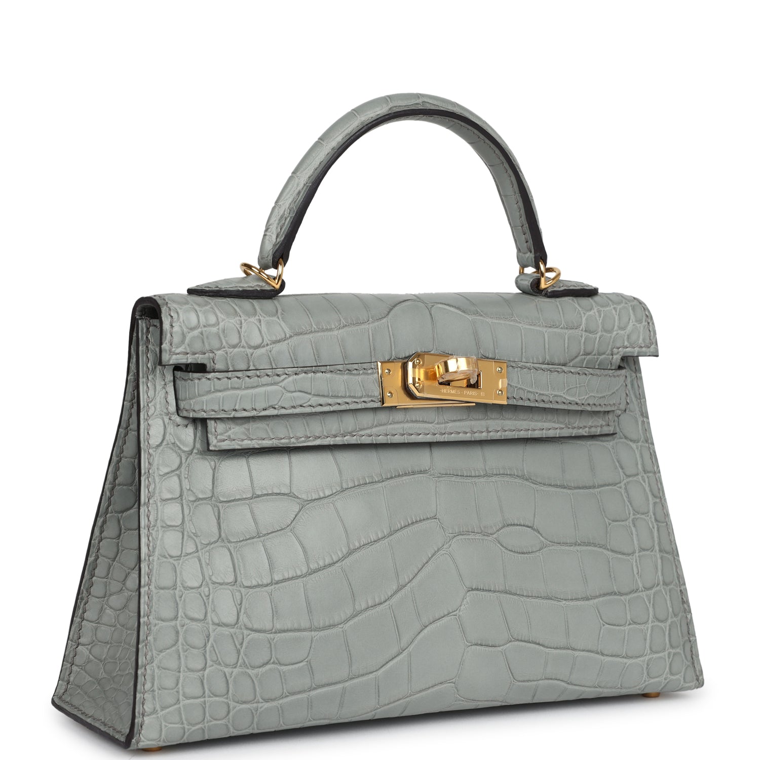 Hermès Kelly Sellier 20 Gris Ciment Matte Alligator Gold Hardware Hermès Kelly Sellier 20 Gris Ciment Matte Alligator Gold Hardware