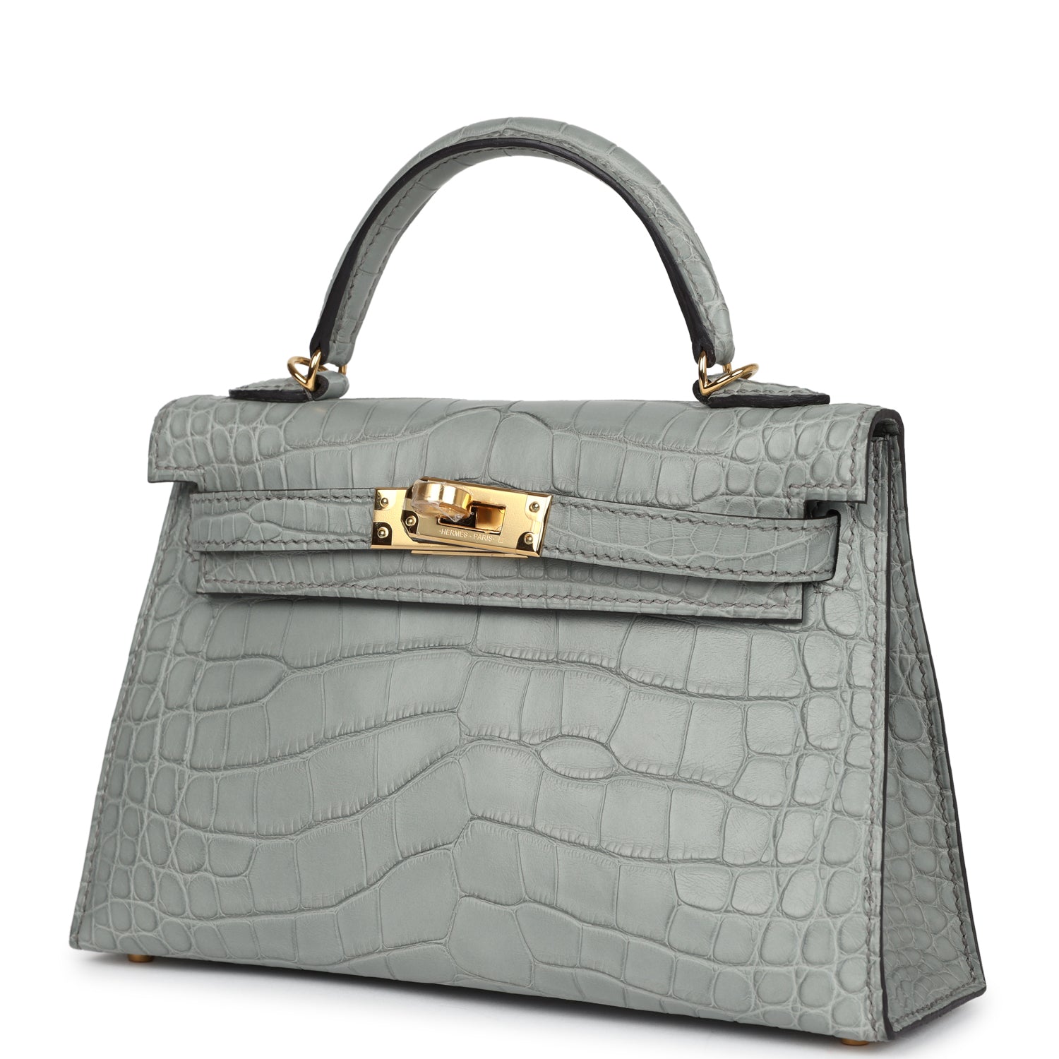 Hermès Kelly Sellier 20 Gris Ciment Matte Alligator Gold Hardware Hermès Kelly Sellier 20 Gris Ciment Matte Alligator Gold Hardware