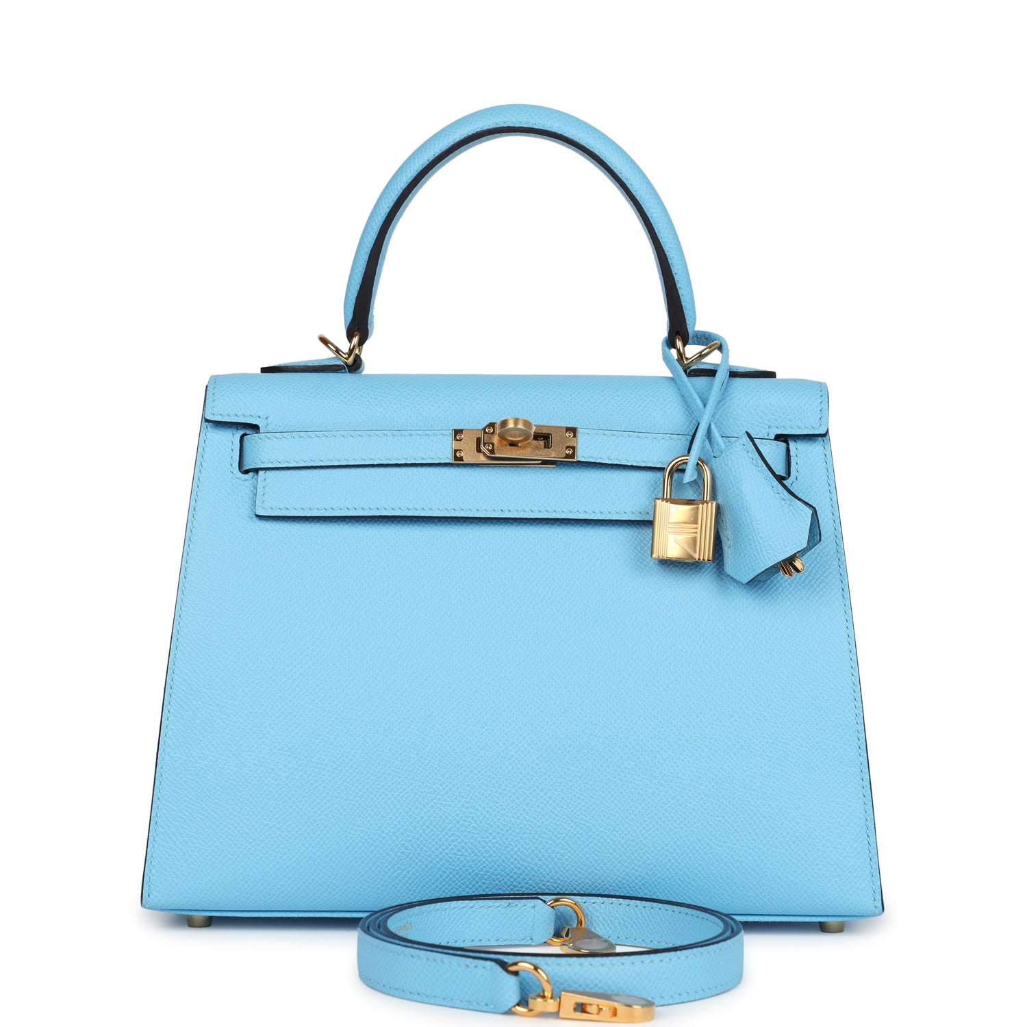 Hermès Kelly Sellier 25 Celeste Epsom Gold Hardware Hermès Kelly Sellier 25 Celeste Epsom Gold Hardware