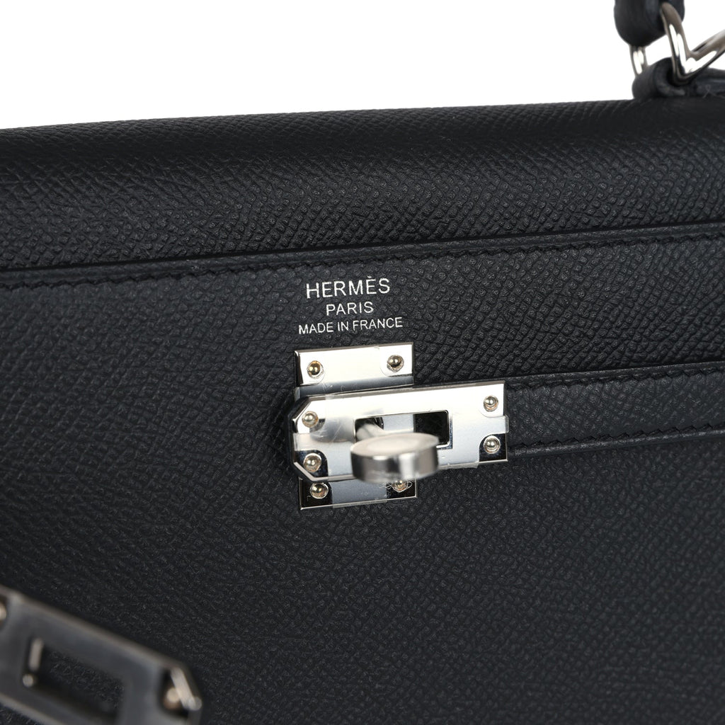 Hermes Kelly Sellier 25 Black Epsom Palladium Hardware Hermes Kelly Sellier 25 Black Epsom Palladium Hardware